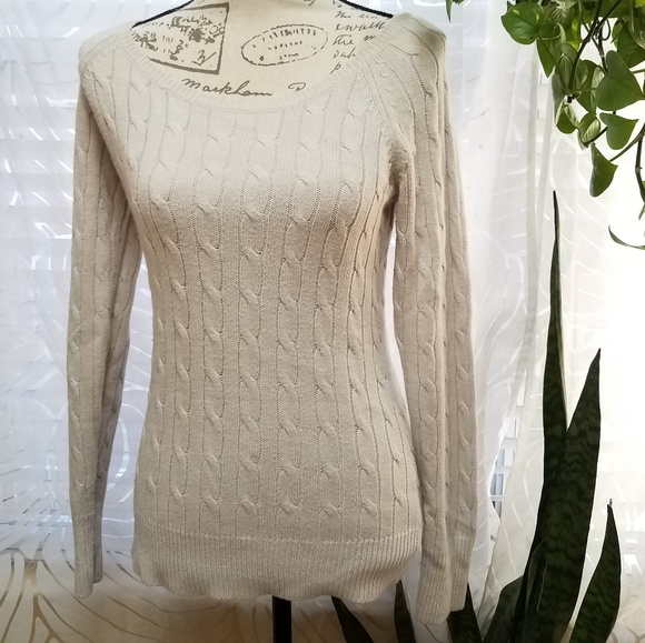 Aeropostale Acrylic Light Tan Comfy Knit Sweater - Picture 1 of 3